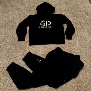 Goldbergh Sweatshirt and Sweatpants Joggers Set Black Gold Size XS